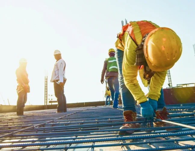Cantiere edile durante la costruzione di un edificio